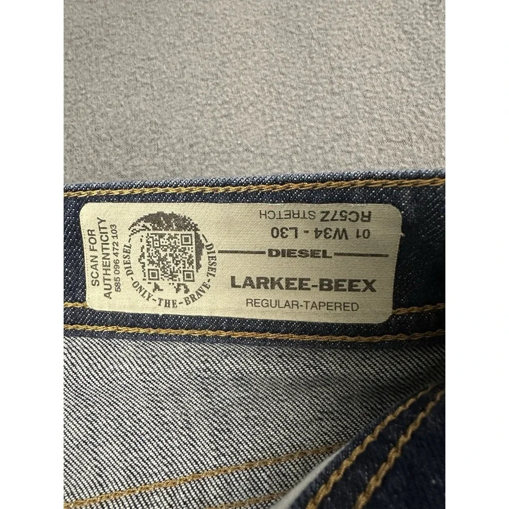 Diesel Men's Jeans Size 34x30 Larkee-Beex Regular Tapered RC57Z Dark Wash